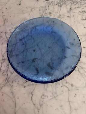 Fire and light salad plate, 8 inches, EUC, blue